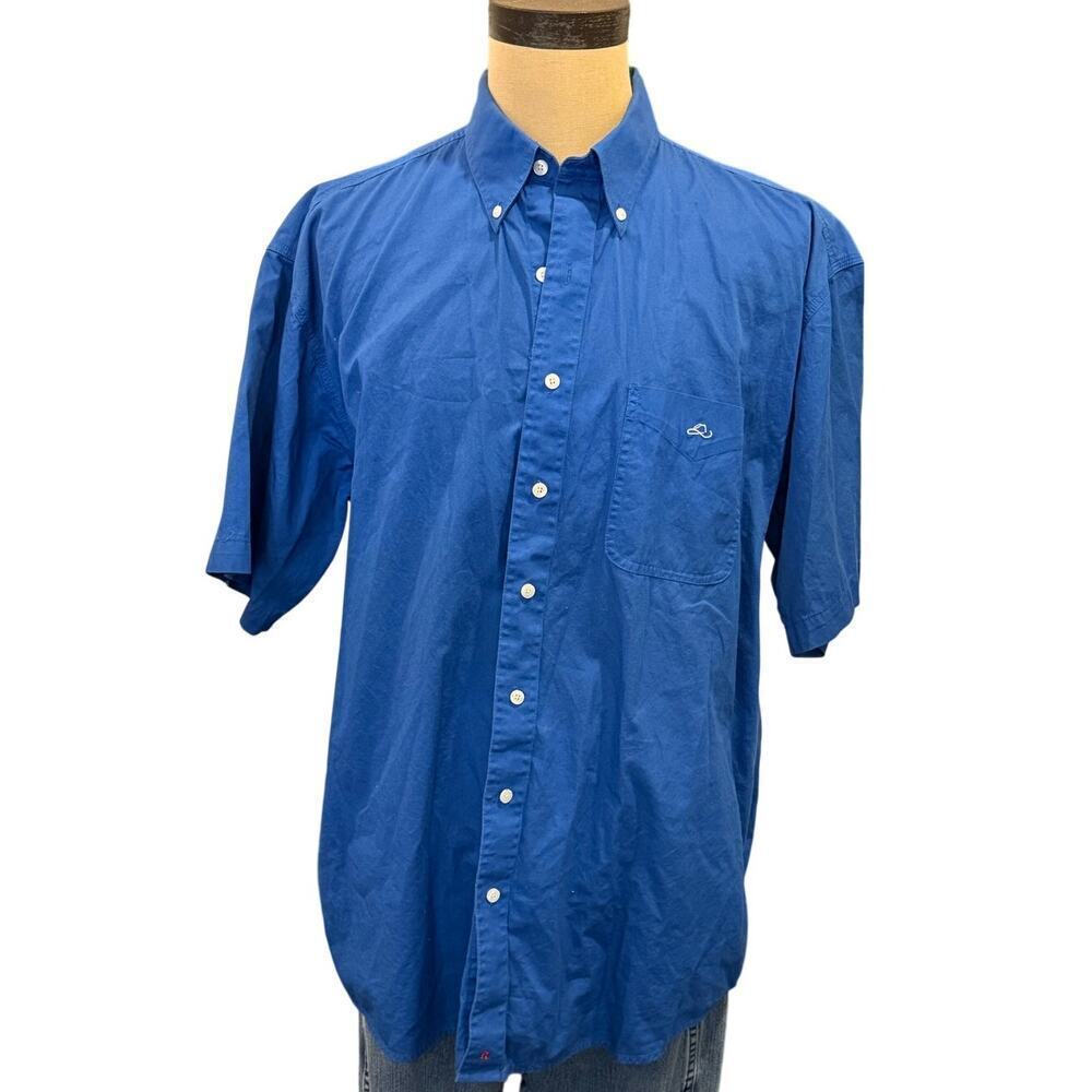 RESISTOL Rodeo Gear Blue S/S Button Down Western Shirt size XL